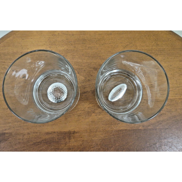 2 Jim Beam Bourbon Whiskey Glasses Tumblers - Sports Themed Football Golf Whisky - Picture 3 of 6